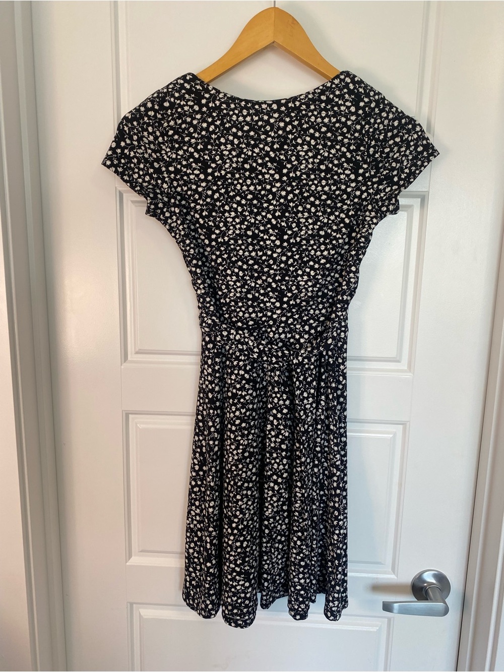 Rebel Sugar Black Floral Dress XS Petite Grunge Street Style V Neck Fit & Flare - Picture 6 of 9